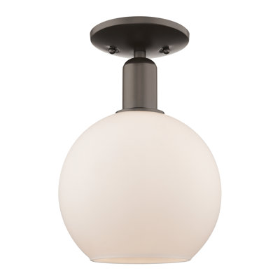Arcadia - Chippenham - 1 Light 14" Semi-Flush Mount - Matte White Shade