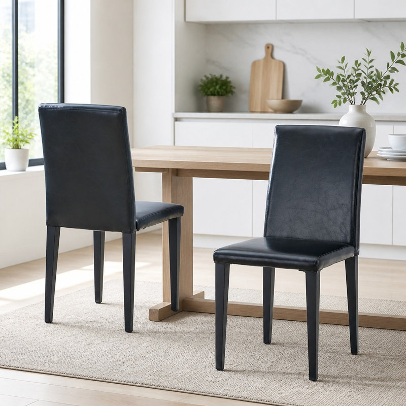 Ensemble 2 pièces de chaises de salle à manger polyvalentes et confortables avec support robuste, conception ergonomique profilée, revêtement lisse et durable, assemblage facile