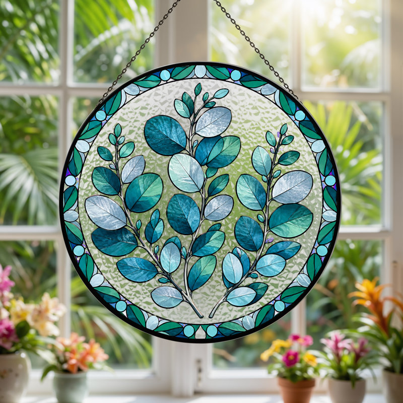 Plants & Flowers Window Panel, H 12 po