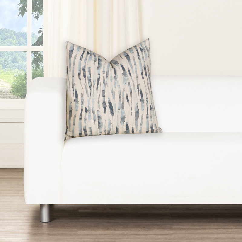 Magnolia Home Fashions Misty Spa Accent Pillow, Polyester, 20"H x 20"W, Blue Striped