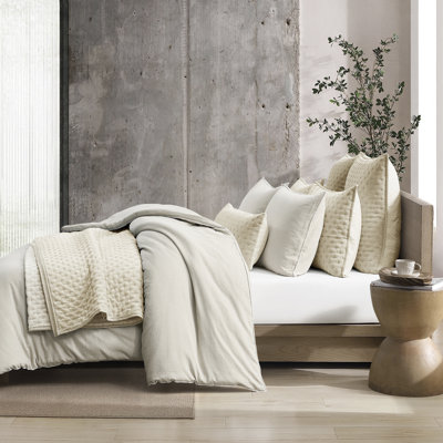 DKNY Pure Washed Linen Duvet Set Soft White
