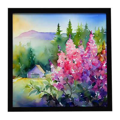 Idaho Syringa in Watercolor Framed Metal Print