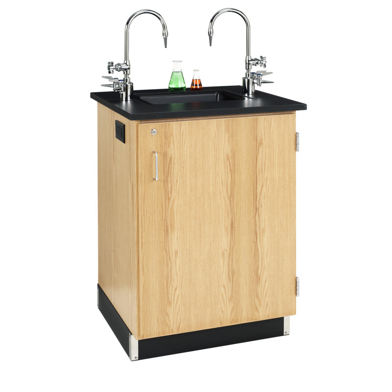 Poste de travail compact en chêne