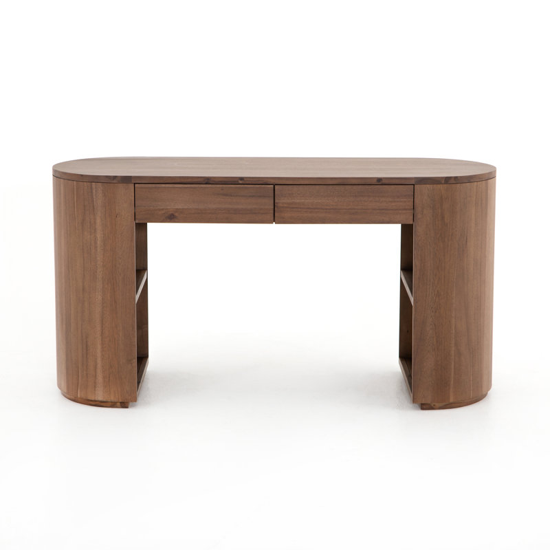Pilar Solid Wood Writing Desk, Caramel Brown