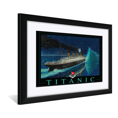 «Art of Place - Titanic Starboard Impact», reproduction d'art encadrée et emmêlée par Richard DeRosset