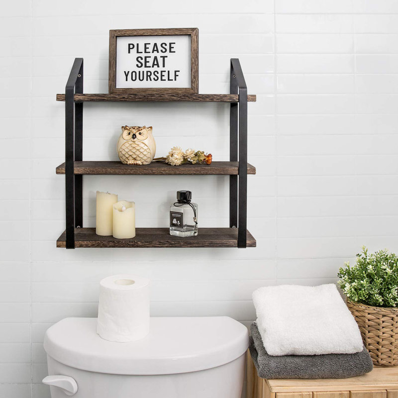 Tablettes murales flottantes à 3 niveaux, H 17 po x l 17 po x P 5 po