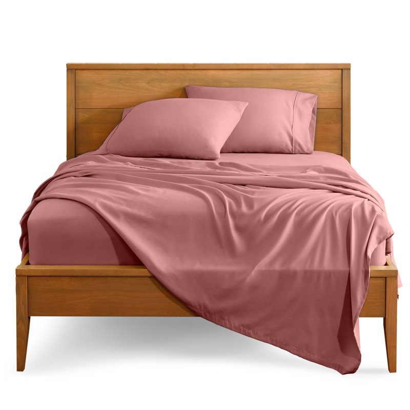 Bare Home Ultra-Soft Microfiber Sheet Set, King Sheet Set + 1 Fitted Sheet + 2 Pillowcases, Dusty Rose