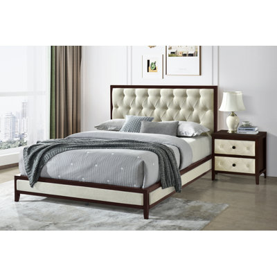 Queen Wired Brush Bed, Cherry Espresso Finish -  Red Barrel StudioÂ®, 9C00CBD8C4664BBCA6569451660067E1