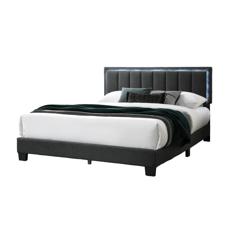 Lit de style moderne 1pc, Gris anthracite
