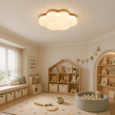 Plafonnier encastré moderne en forme de patte avec détails en bois naturel
