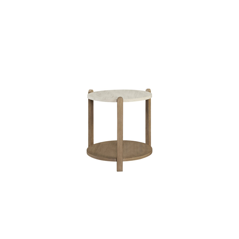 Stone Top End Table - Toffee