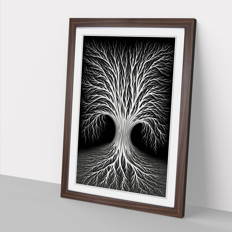 Weeping Willow Op - Framed Print, Walnut, 46cm H x 34cm W x 2cm D