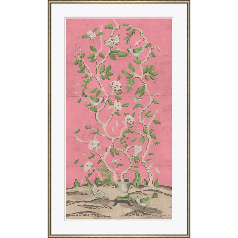 Ditchley Park In Pink Giclee Print by Dana Gibson, Pink/Green/White/Brown