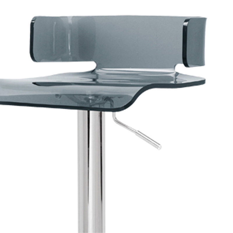 Tabouret pivotant gris et chrome, Gris/argent