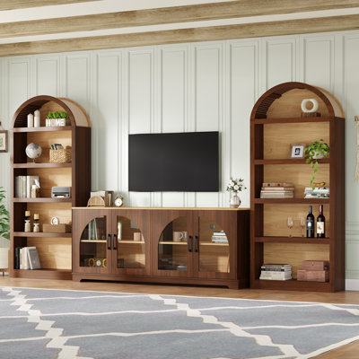 Ensemble de meuble télé 3 pièces avec bibliothèque pour téléviseur de 70 po ou moins