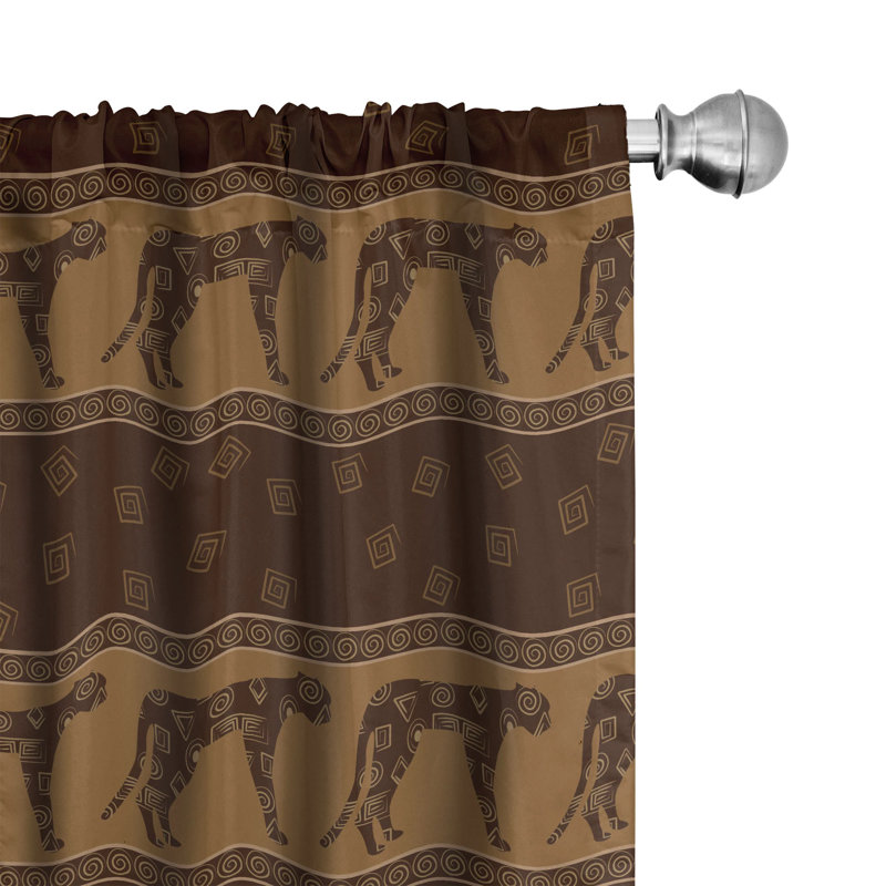Safari Semi-Sheer Rod Pocket Curtain Panels, 28" x 84"