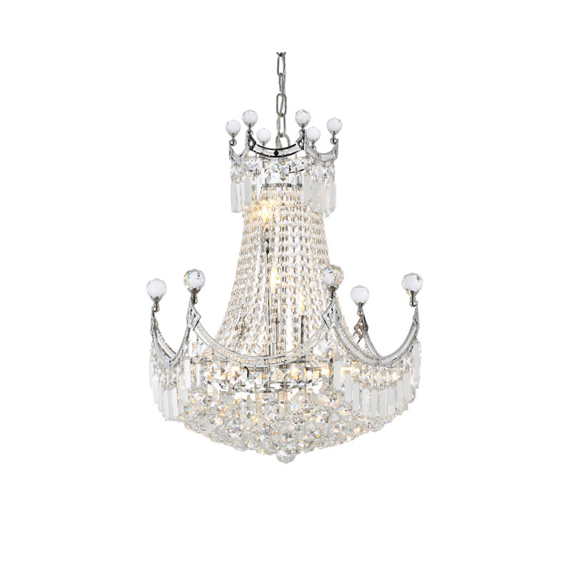 Eustacio 9 - Light Dimmable Tiered Chandelier, Chrome