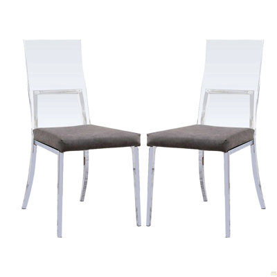 Ensemble de 2 chaises de salle à manger rembourrées en acrylique et similicuir