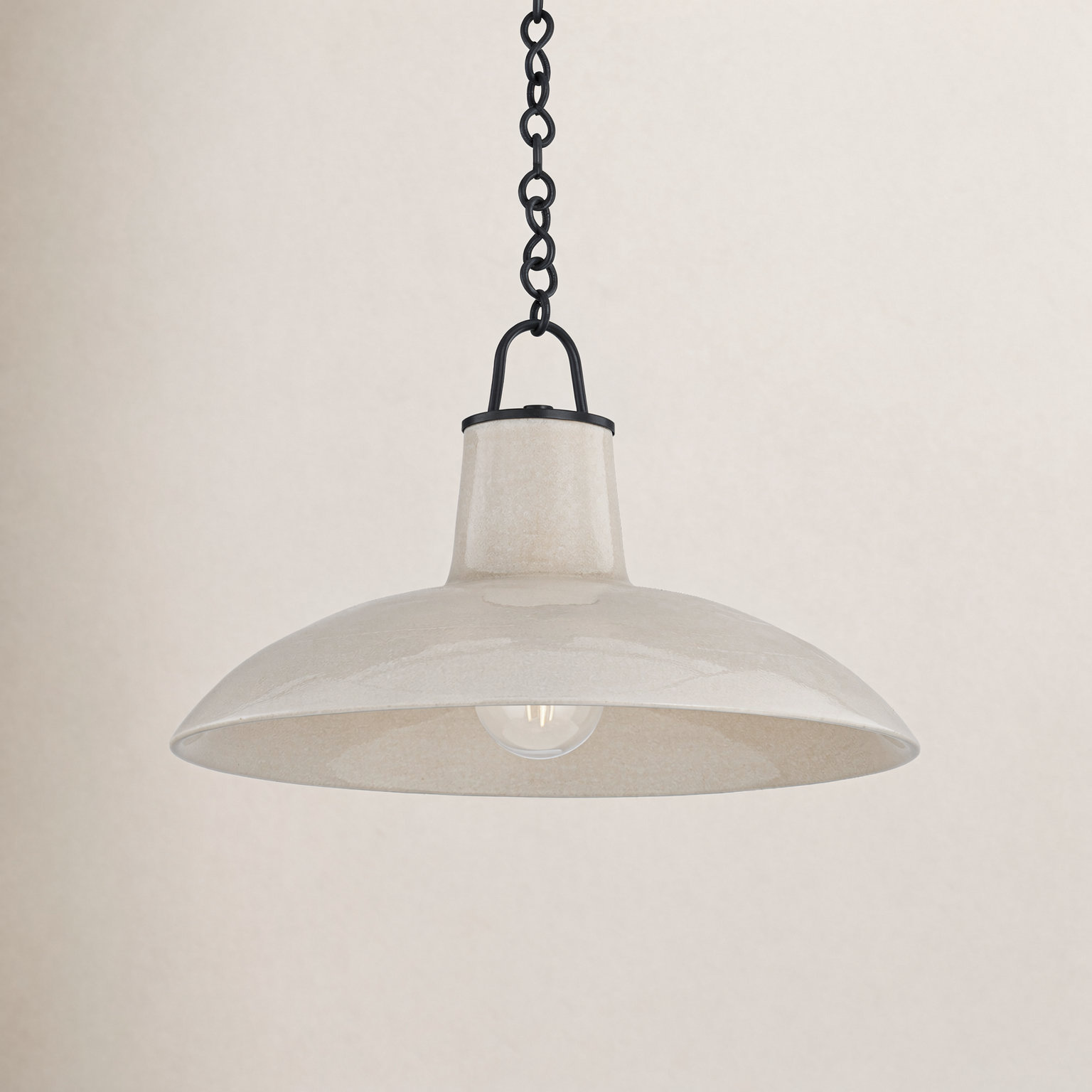 Pottersville Single Pendant, Bronze, Tan, 11.25" H x 18" W x 18" D