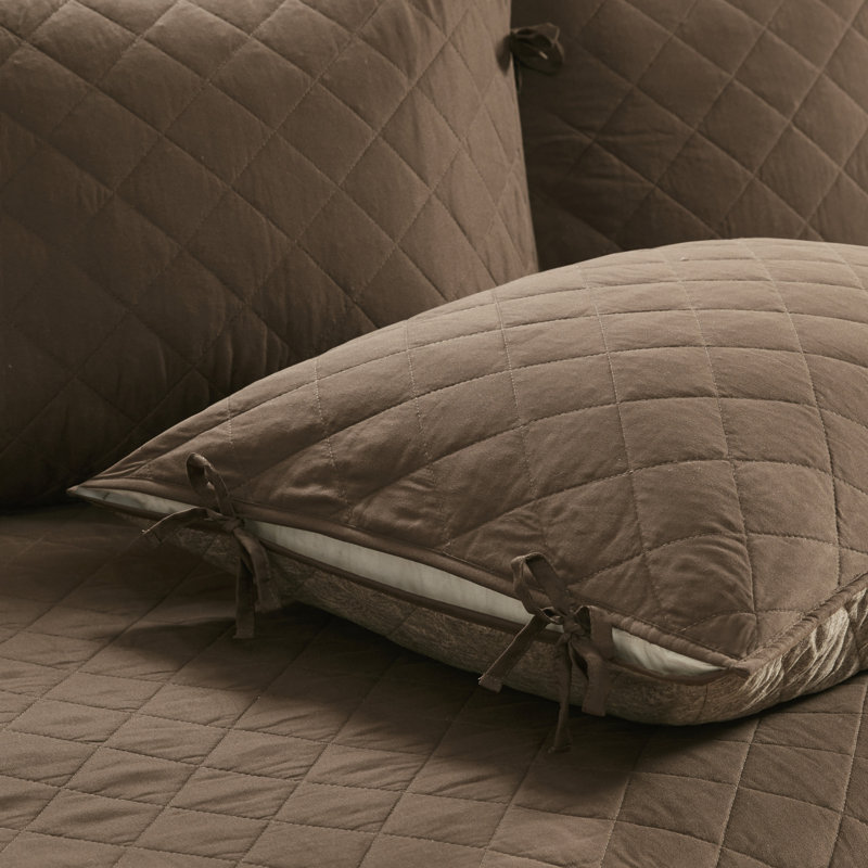 Brown Faux Suede Reversible Daybed Cover Set with Shams