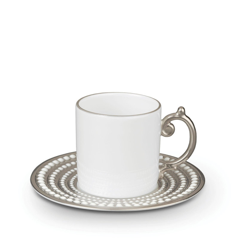 Perlée Espresso Cup & Saucer (Set of 2) - Platinum