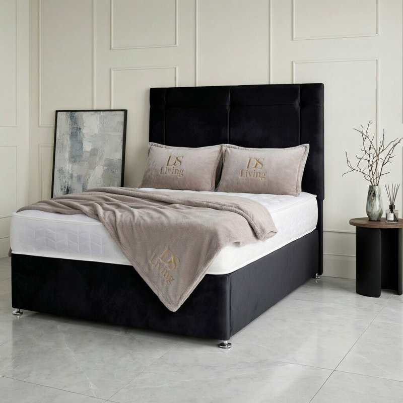 Kingsley Divan Bed, Double, Black