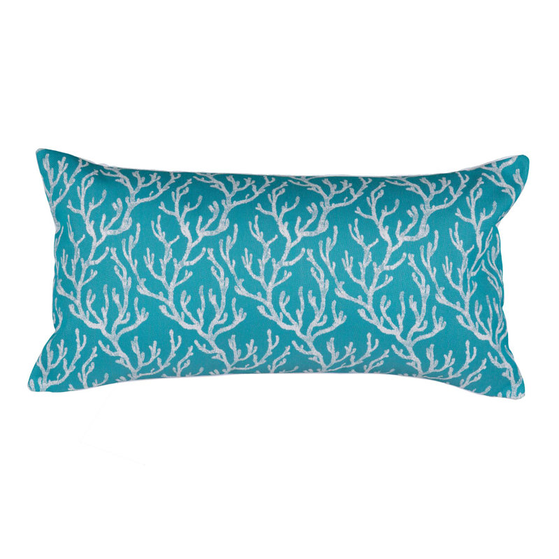 Coral Reversible Throw Pillow, 12"H x 24"W, Navy