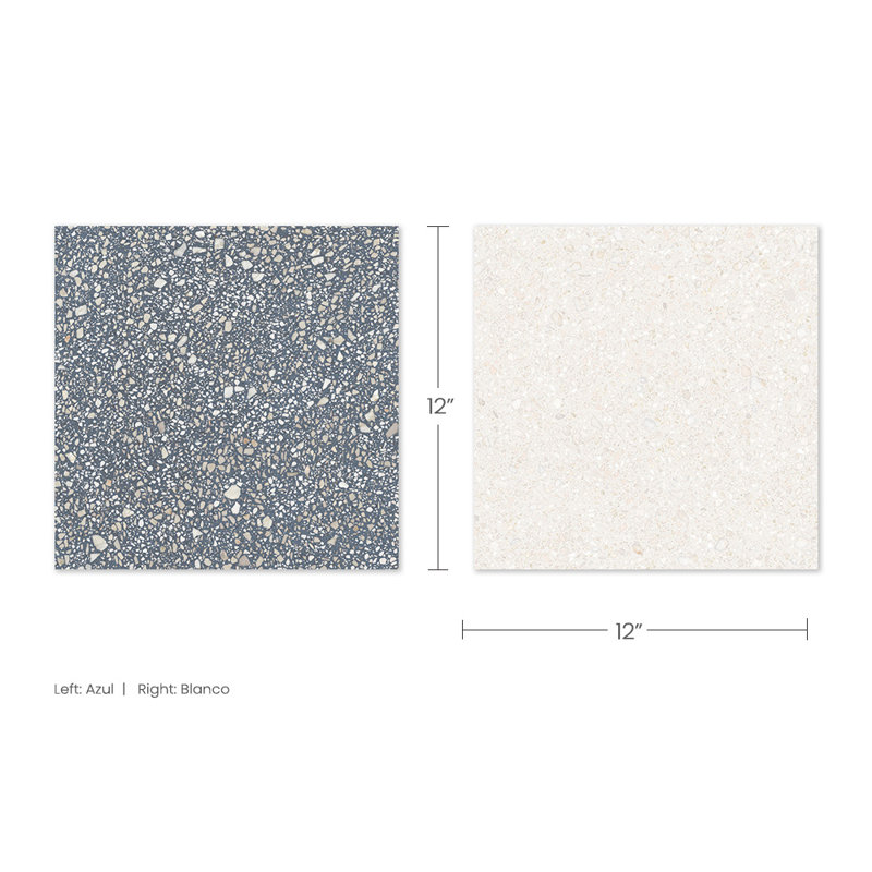 Lithos 12X12 damier Azul et Blanco, Azul / Blanco