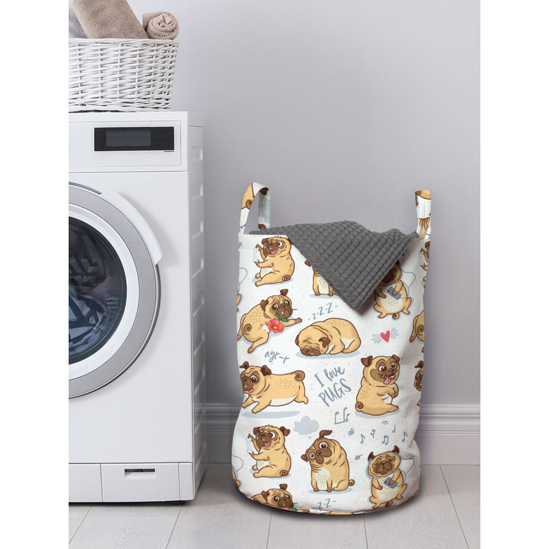 Ambesonne Fabric Laundry Bag with Handles