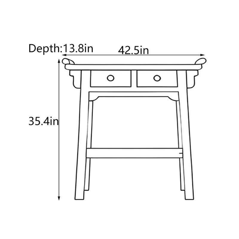 New Chinese Style Console Table, 35.4" H x 42.5" W x 13.8" D