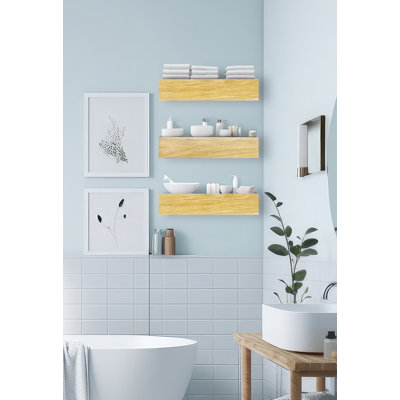 3 Piece Oak Floating Shelf