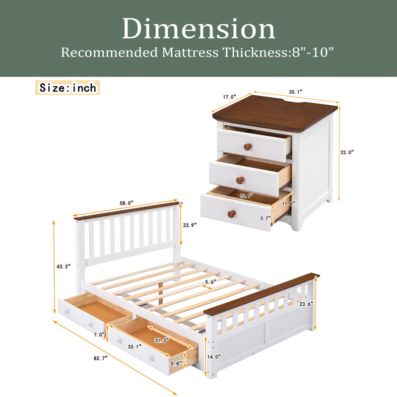 Ensemble de chambre à coucher 3 pièces Ainis