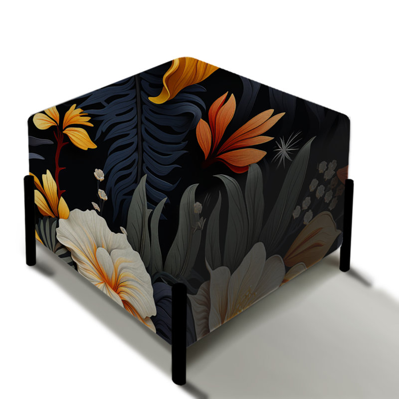 Tropical Hibiscus Floral Paradise - Repose-pieds carré floral