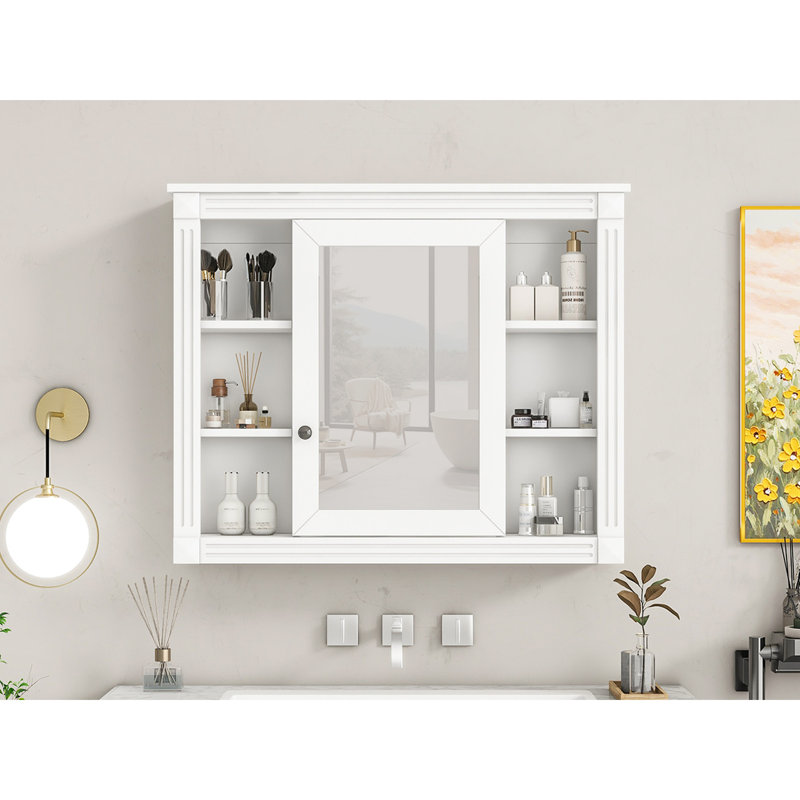 Étagère murale de salle de bain murale fonctionnelle 35 po x 28 po