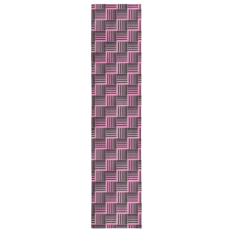 Fractured Stripes Table Runner, 16" x 72", Purple/White