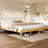 King Size Bed Frame Featuring Fleece Soft - Pack Headboard, Rubber Wood, 47.5 Inch High Supportive Mattress Platform With Upholstered Solid Wood Design, Headboard For Organization, Slats-1718820368