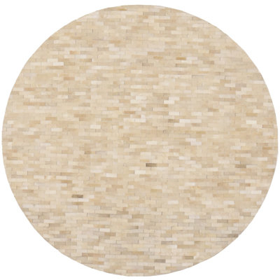 Tapis beige moderne en similicuir 6X6