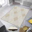 Tapis en polyester jaune clair / blanc Juli-1242456029