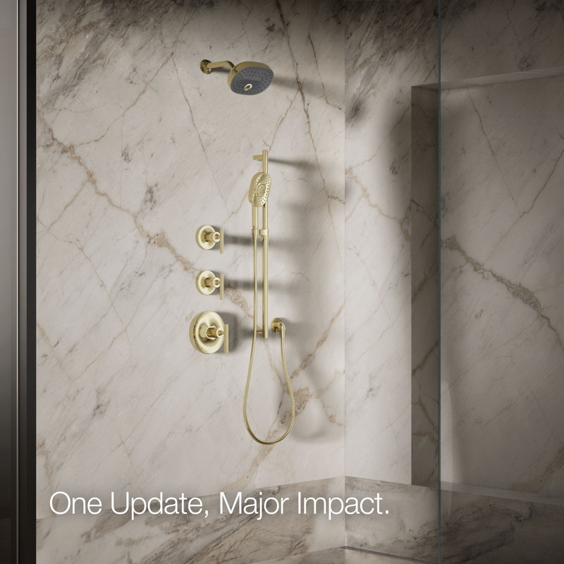Statement™ 2.5 GPM Oval Multifunction Showerhead with Katalyst Air-Induction Technology, Vibrant French Gold