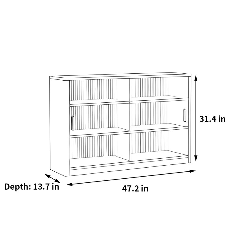Bibliothèque classique et de haute qualité, (3 tablettes) H 31,4 po x l 47,2 po x P 13,7 po