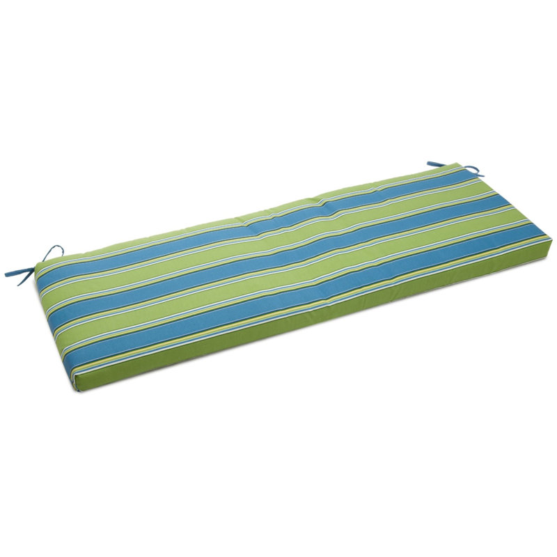 Outdoor 3'' Bench Seat Cushion, Haliwell Caribbean Striped, 3.5" H x 63" W x 19" D