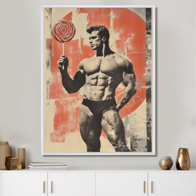 Muscle and Lollipop I - Pop Art, reproduction d'art encadrée