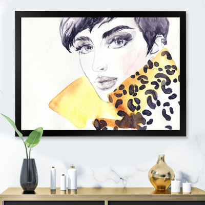 Peinture fantaisie, portrait féminin II - décoration murale sur toile glam