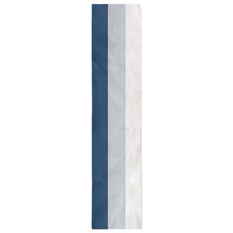 Miami Basketball Table Runner, 90" L x 16" W, Navy Blue/Silver/White, Cotton Twill