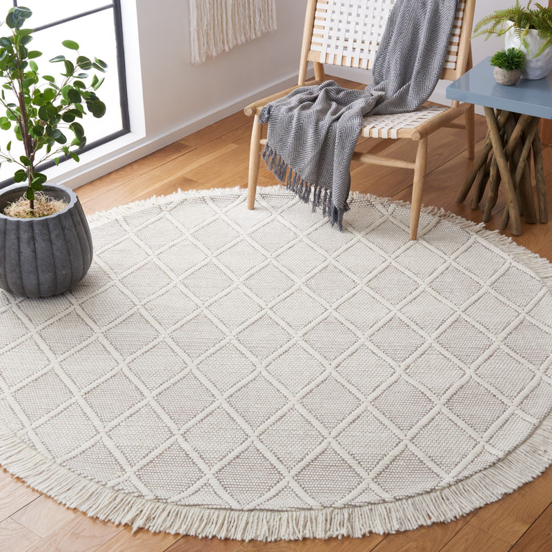 Natura 868 Hand Woven Wool And Cotton With Latex Geometric Rug, Rectangle 3' x 5'