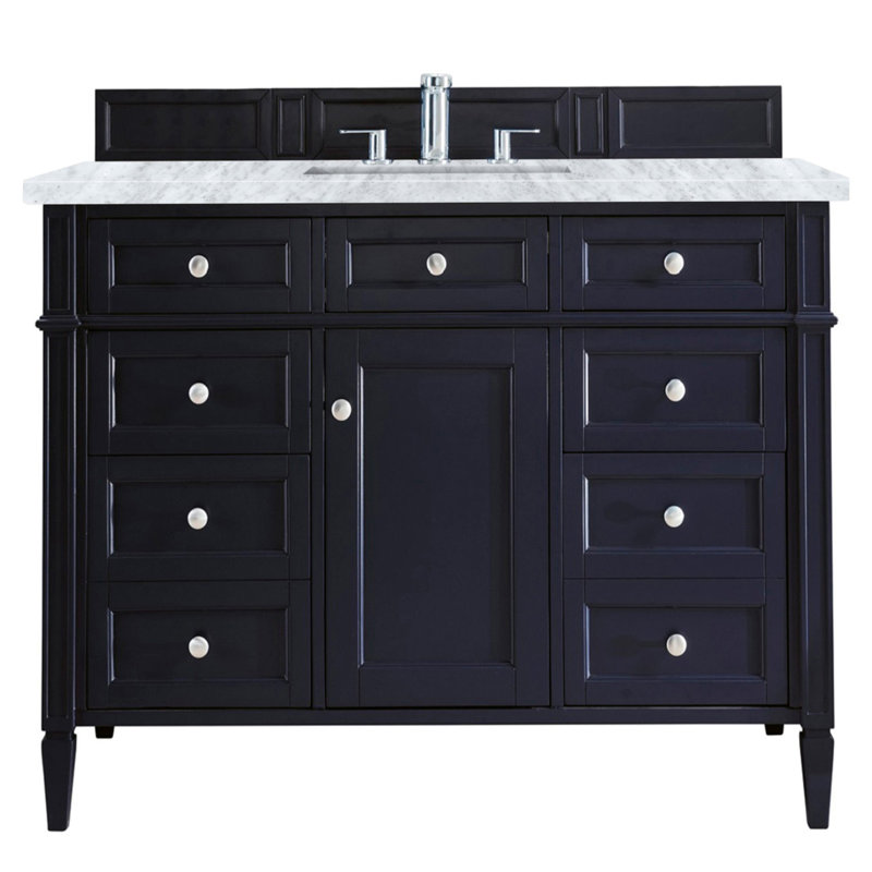 Brittany 48'' W Single Vanity, Victory Blue, Carrara White, 8" Widespread