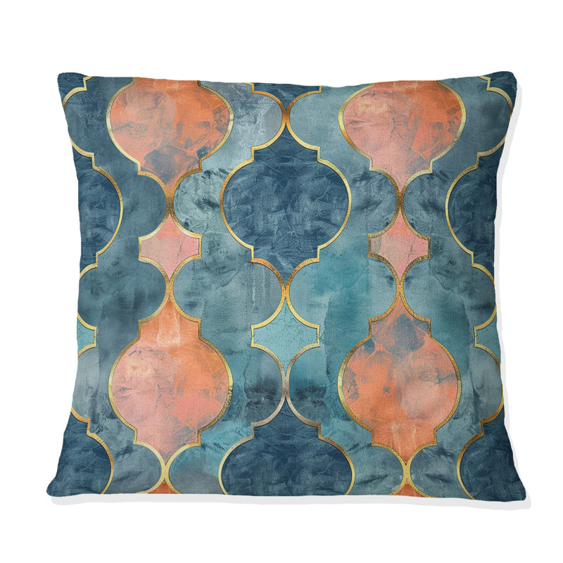 Peach Blue Vintage - Coussin décoratif rétro, H 18 po x l 18 po