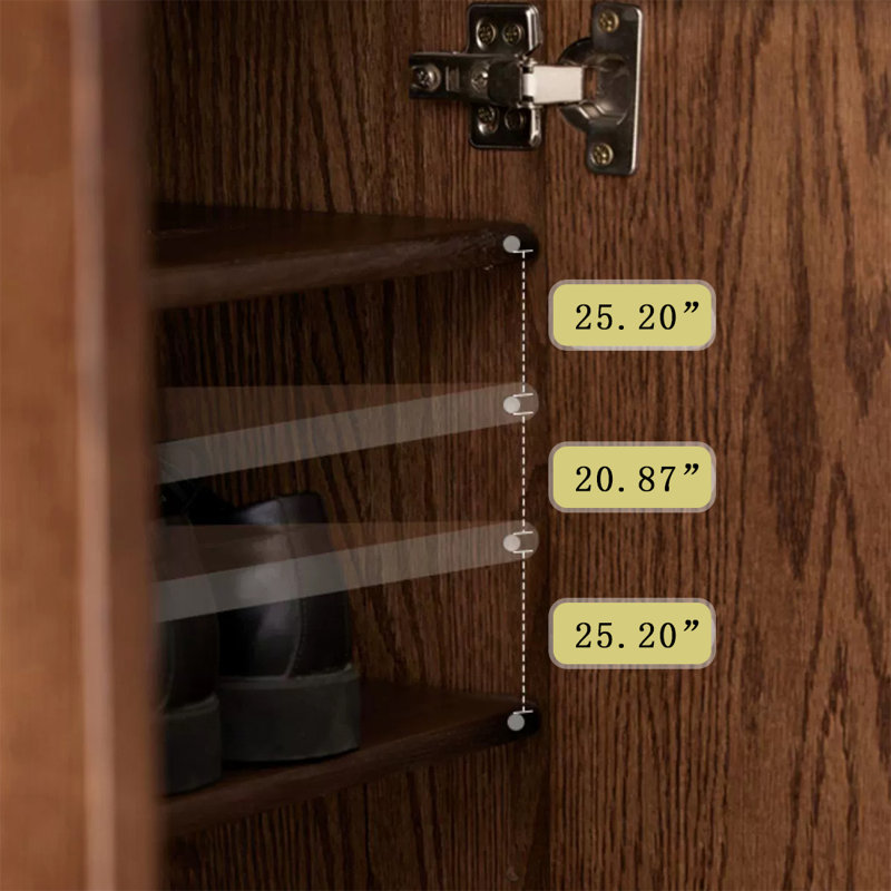 Modern Nut-Brown Solid Wood Shoe Storage, Nut-Brown