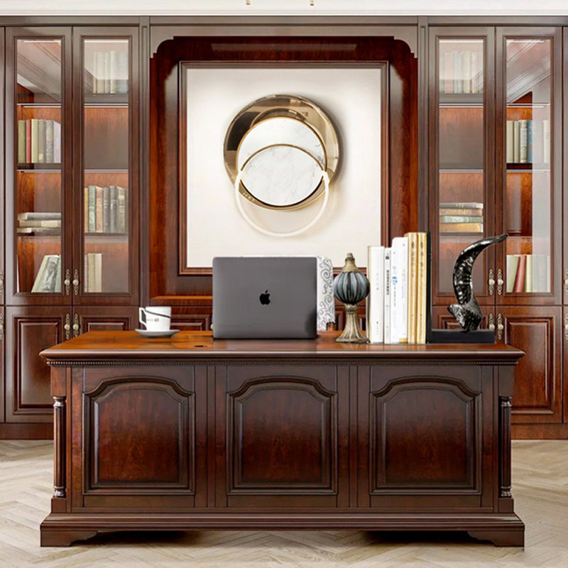 Bureau de style américain, H 30,71 po x l 86,61 po x P 39,37 po