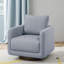 Chaise d'appoint pivotante moderne en tissu gris avec base en bois pour le salon-878958395